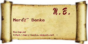 Merő Benke névjegykártya